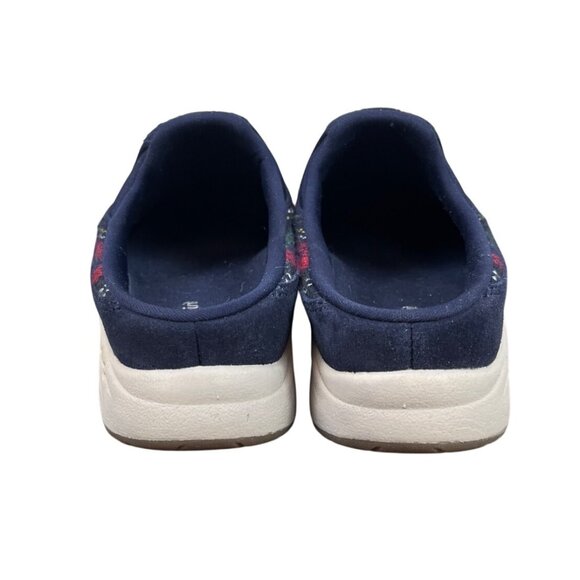 Easy Spirit Travel Time 701 Dark Blue Suede Plaid Slip-On Clogs Womens 7M - Picture 4 of 8